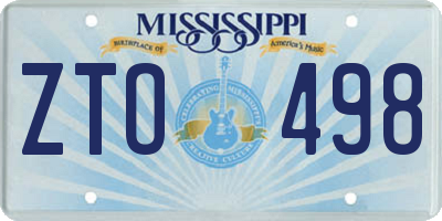 MS license plate ZTO498