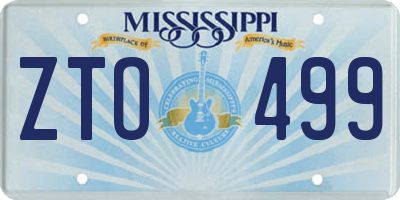 MS license plate ZTO499