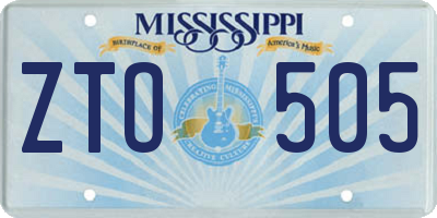 MS license plate ZTO505