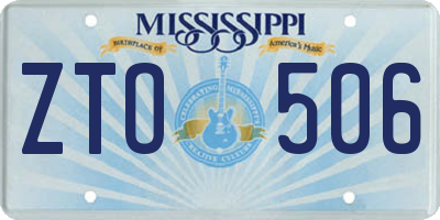 MS license plate ZTO506