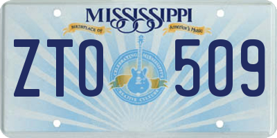 MS license plate ZTO509