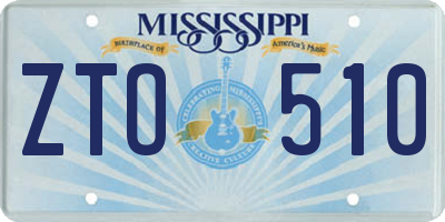 MS license plate ZTO510
