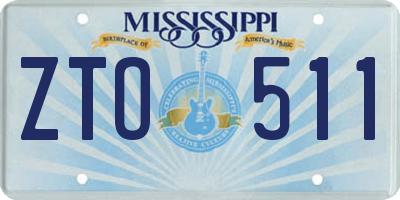 MS license plate ZTO511