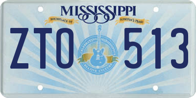MS license plate ZTO513