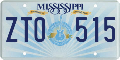 MS license plate ZTO515