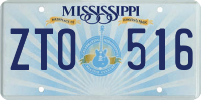 MS license plate ZTO516