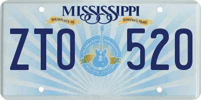 MS license plate ZTO520