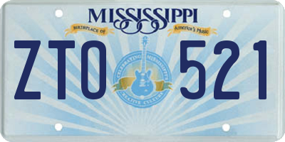 MS license plate ZTO521