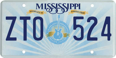 MS license plate ZTO524