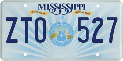 MS license plate ZTO527