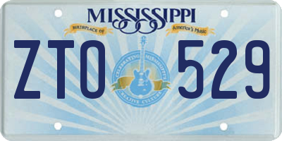MS license plate ZTO529