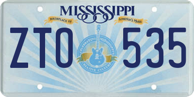 MS license plate ZTO535