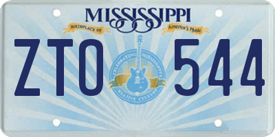 MS license plate ZTO544