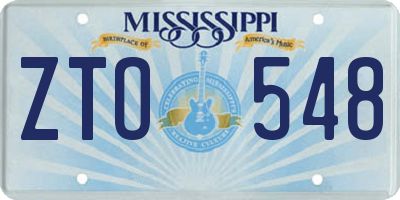 MS license plate ZTO548