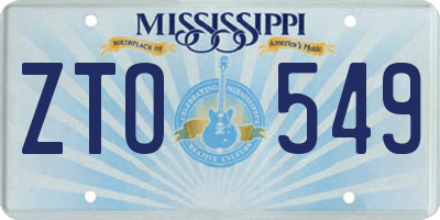 MS license plate ZTO549