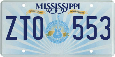MS license plate ZTO553
