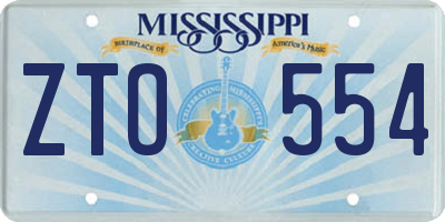 MS license plate ZTO554