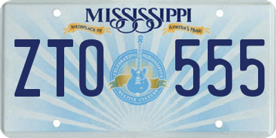MS license plate ZTO555