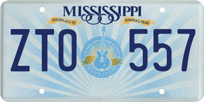 MS license plate ZTO557