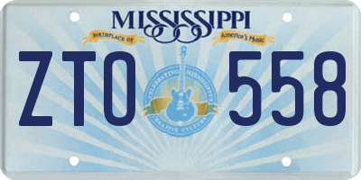 MS license plate ZTO558