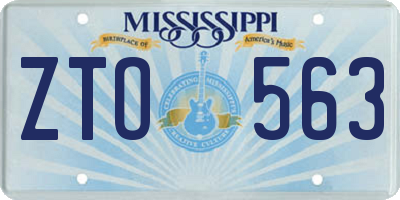 MS license plate ZTO563