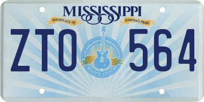 MS license plate ZTO564