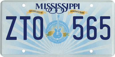 MS license plate ZTO565