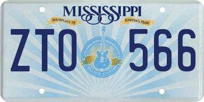 MS license plate ZTO566