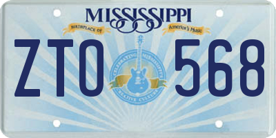MS license plate ZTO568