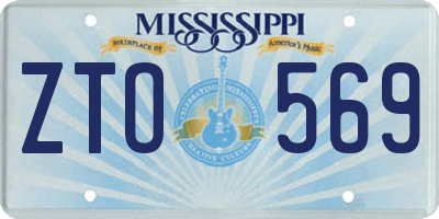 MS license plate ZTO569