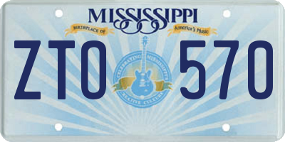 MS license plate ZTO570