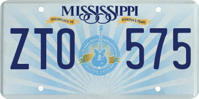 MS license plate ZTO575