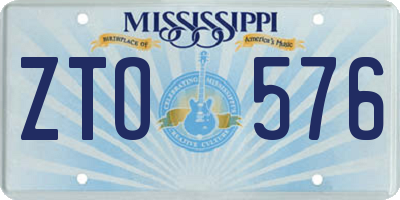 MS license plate ZTO576