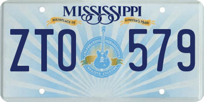 MS license plate ZTO579