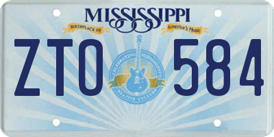 MS license plate ZTO584