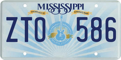 MS license plate ZTO586
