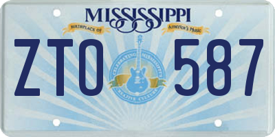 MS license plate ZTO587
