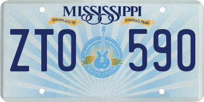 MS license plate ZTO590