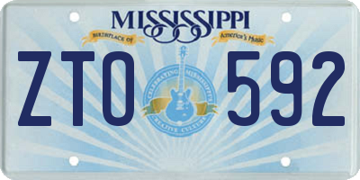MS license plate ZTO592