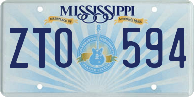 MS license plate ZTO594
