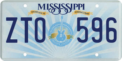 MS license plate ZTO596