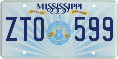 MS license plate ZTO599