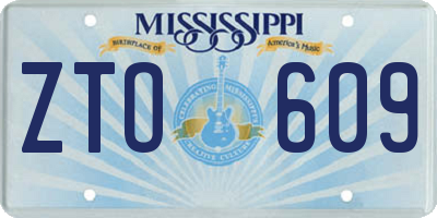 MS license plate ZTO609