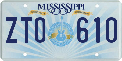 MS license plate ZTO610