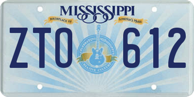 MS license plate ZTO612