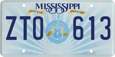MS license plate ZTO613