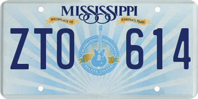 MS license plate ZTO614