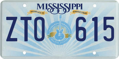 MS license plate ZTO615