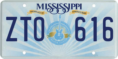 MS license plate ZTO616