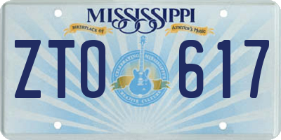 MS license plate ZTO617